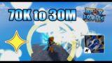 The New Journey Of Marine 70K To 30M Honor Hunting With Light Fruit | Blox Fruits