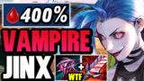 We turned Jinx into a VAMPIRE in Arena Mode… (400% LIFE STEAL WTF?)