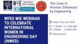 Women in Engineering webinar to celebrate International Women in Engineering Day INWED