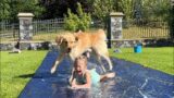 Adorable Kids Live Their Best Life On Giant Slip N Slide! (So Much Fun!!)