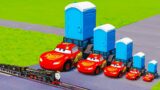 Big & Small Lightning Mcqueen with Toilet VS Thomas the Tank Engine Train BeamNG.drive