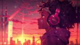 Big city red sunset HipHop Lofi Music Beats Chill & Relax, Study & Workflow Music over 1 hour~3