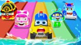 Five Little Cars Go Swimming | Funny with the Rescue Team | Dinky TV