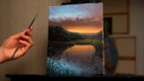 Painting A Summer Sunset with Acrylics l Paint with Ryan