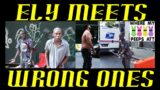 Frauditor Ely Nearly Clocked by Crazy Men in NYC!
