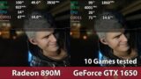 GeForce GTX 1650 vs Radeon 890M (Ryzen AI 9 HX 370) Comparison in 10 Games at 1080p