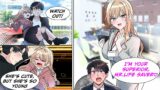 [Manga Dub] I saved a cute girl, but she looked young so I played it cool, but the next day at work