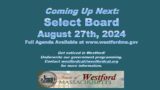 Select Board Meeting – August 27th, 2024 | Westford, MA