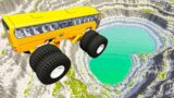 BeamNG drive – Leap Of Death Car Jumps & Falls Into Red water