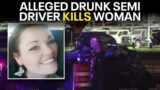 Family of woman killed in crash with 18-wheeler sues alleged drunk driver, trucking company