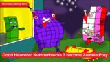 Good Heavens! Numberblocks 3 become Zombie Prey  | Numberblocks Fanmade Coloring Story