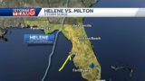 Comparing storm surge, tracks of Hurricanes Milton, Helene