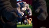 Dad to the Rescue: Maximus Protects Paws from Tabby Cat. #cat #cute #kitten #sad #catlover #kitty