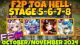F2P TOA HELL STAGE 5 6 7 8 (GIOU PARJANYA HONGYEON CAMILLA) OCTOBER NOVEMBER 2024 SUMMONERS WAR
