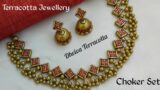 How To Make Terracotta Choker Set #terracotta #terracottajewellery #handmade #chokerset #clay