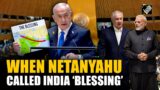 Israel PM Netanyahu depicts India as ‘Blessing’ in his “curse vs blessing” map at UNGA