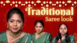 PAKKA TRADITIONAL SAREE LOOK |deep dusky skin FOR THIS DIWALI SEASON beginner friendly flawless base
