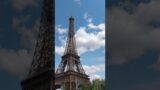 The Eiffel Tower (La Tour Eiffel) in Paris, France.  A look of the Base of The Eiffel Tower