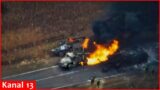 Vehicles  of the Russians who came to the operation in Kursk were ambushed on the road to death