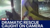 WA police rescue man from train tracks in the nick of time
