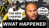 WORST REFFED GAME EVER AND A MORON HEAD COACH (RAIDERS VS STEELERS)