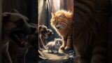 Big Kitten Save Small Kitten #catlovers  #shortsviral #troubles #cutecat