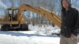 Cold Starting JD 690B Excavator and Rotating Semi-Seized Tracks