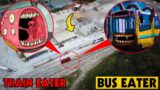 DRONE CATCHES BUS EATER VS TRAIN EATER IN REAL LIFE BATTLE! | SCP 2086 MAN EATING BUS VS TRAIN EATER