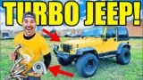 I TURBOCHARGED My Cheap Jeep Wrangler On A SUPER LOW Budget! Listen To This Whistle! TURBO JEEP!