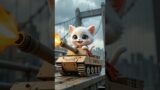 Cute troublemaker kitten of cat make a tank from cardboard #cat #cutecat #catlover