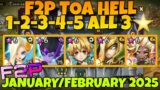 F2P TOA HELL 1-2-3-4-5 !!! (LAIMA ASCHUBEL ZENITSU ODIN CHAKRA) JANUARY FEBRUARY 2025 SUMMONERS WAR
